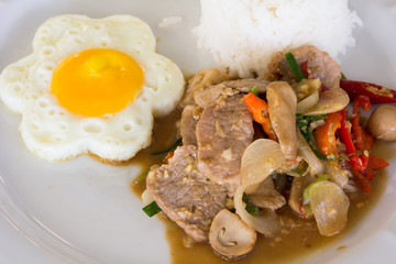Thai spicy food chili pork fried rice recipe