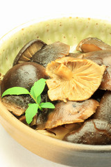 food boiled and seasoned of the shiitake