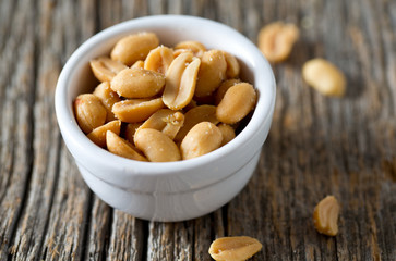 salted roasted peanuts in a bowl