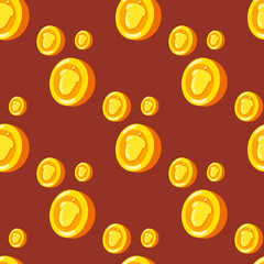 seamless pattern with gold coins