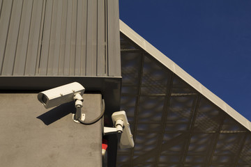 Security camera in a modern building