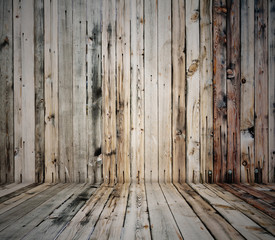 old room with wooden wall and floor, vintage background