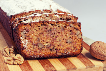Banana bread with walnuts