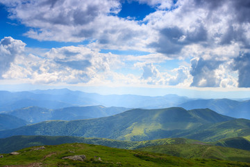 Cloudy sky over the Carpathians.