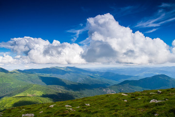 Fototapeta premium Cloudy sky over the Carpathians.