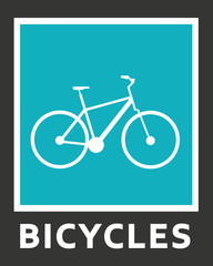 Simple flat vector images bike on the background