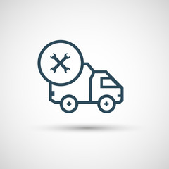 Icon for vehicle delivery services and goods