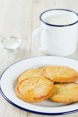 fresh home made cookies and milk