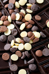 white, milk and dark chocolate