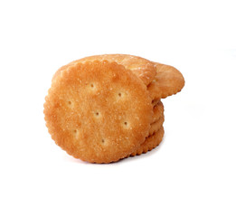 Chocolate chip cookies isolated on white background.