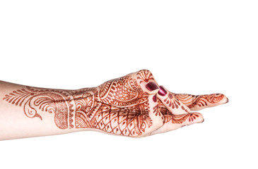 Back mudra with henna