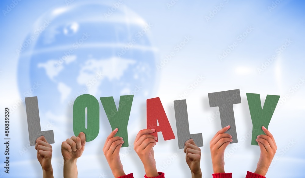 Poster composite image of hands showing loyalty