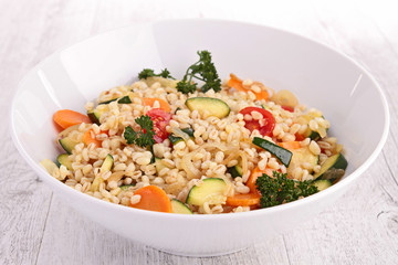 barley and vegetables