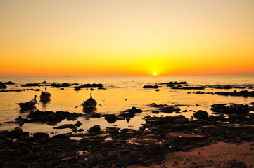 Fototapeta na wymiar Beach at Sunset Backgrounds