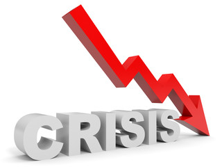 Graph down crisis arrow.