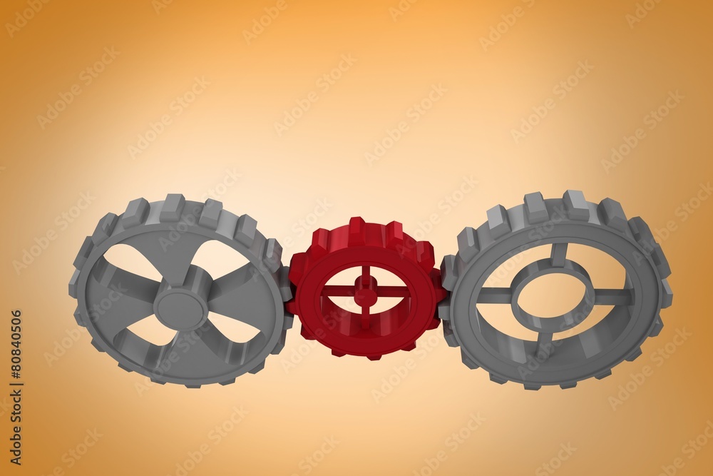 Poster Composite image of cogs and wheels