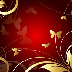 Christmas Banner Floral Background