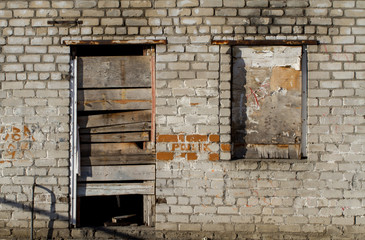 Fototapeta na wymiar Old house with wooden door and window