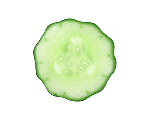 Fresh slice cucumber on white background