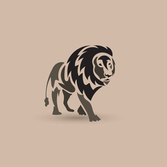 Vector stylized lion icon. Animal logo design.