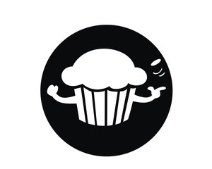 muffin cake bread logo vector