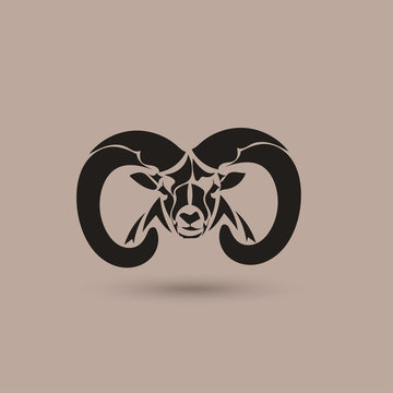 2015 Chinese New Year of the Ram Head Silhouette. 