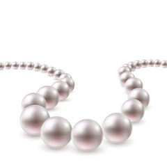 Pearl necklace swirl background.