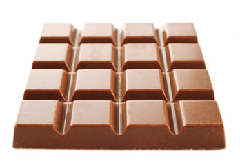 Milk chocolate bar close up