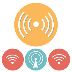 Wi-Fi Icons set of flat design