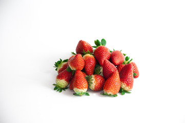 stil life of organic strawberries grouped