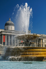 Water fountain at Trafalgar Square