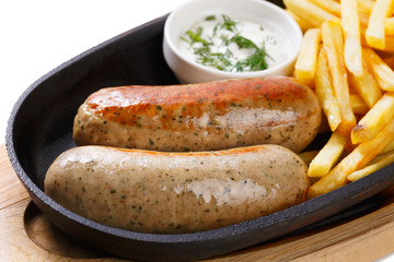 Sausages with fries