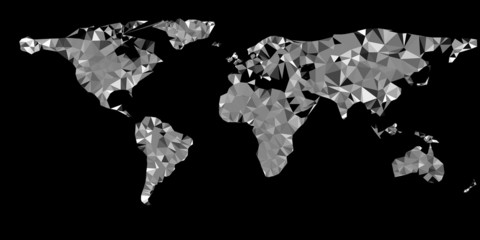 Vector world map illustration with  triangles