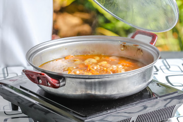 chef cooking curry cube