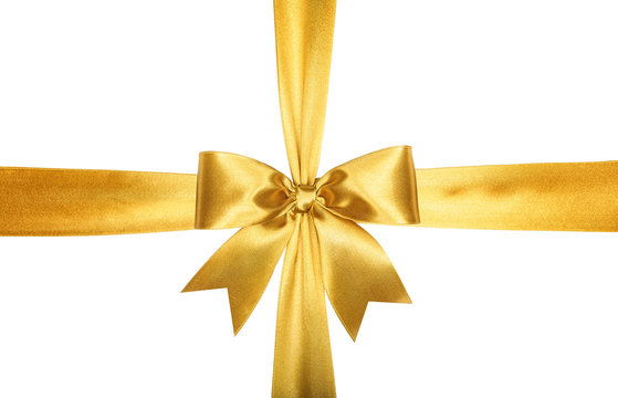Gold ribbons with bow