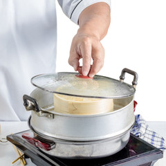 Chef cooking chinese food