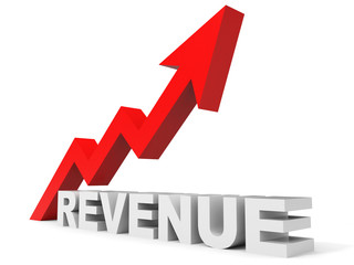 Graph up revenue arrow.