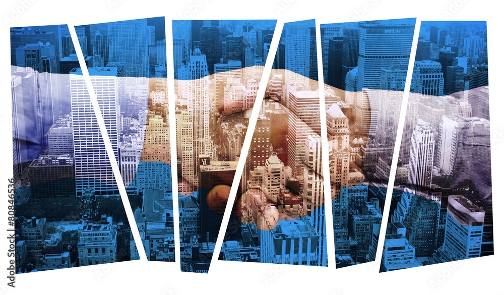 Poster composite image of hand shake