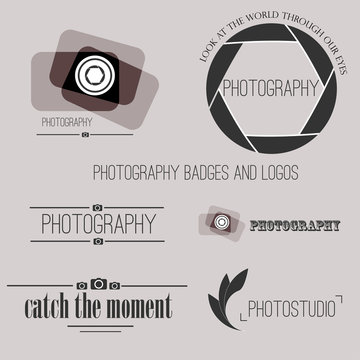 Vector collection of photography logo templates. Photocam