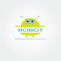 background with logo green robot with text