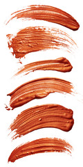 Naklejka premium Strokes of bronze paint