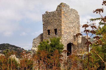 Fototapeta na wymiar the ruins of a medieval castle Hilarion, Cyprus