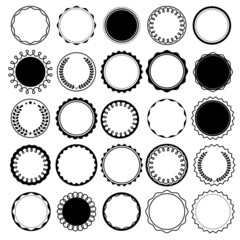 Set of round frames for design.