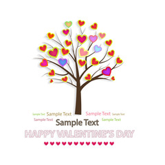 Vector illustration of a love tree. Happy Valentine's Day.