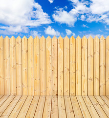 Fototapeta premium plancher et palissade de bois brut naturel