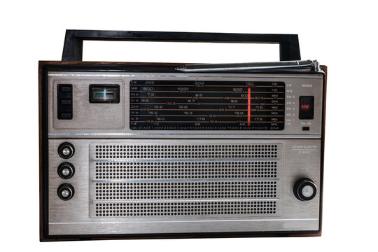 Old russian radio isolated with clipping path