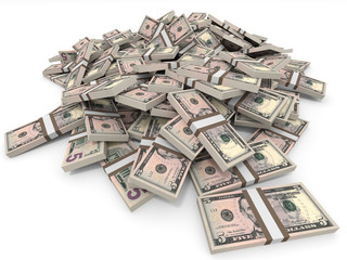 Money heap. Five dollars.