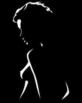 Contrast silhouette of a girl