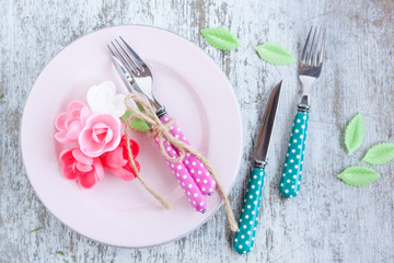 empty plate and fork,knife