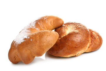 sweet buns on isolated background